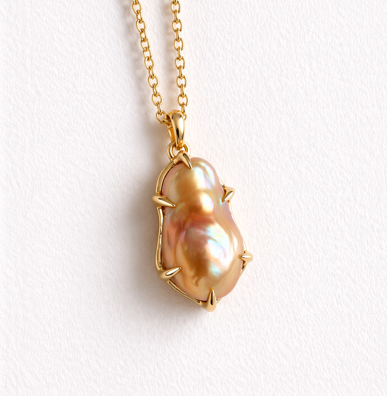 Baroque Pearl Necklace in Gold
