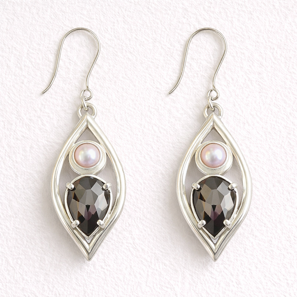 Pearl & Garnet Earrings